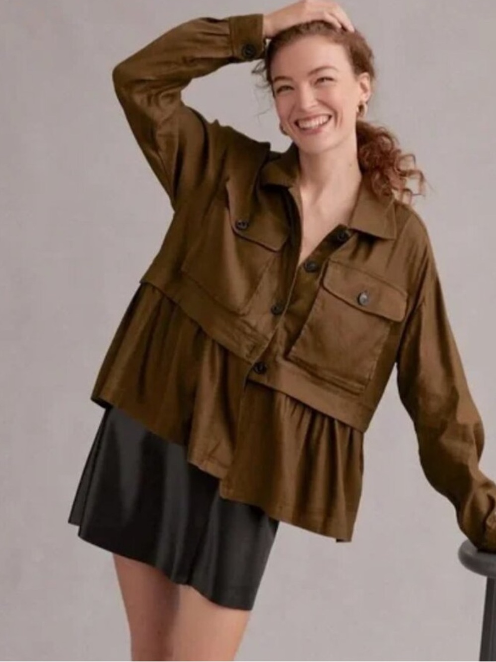 New Maeve Flounced Utility Jacket Peplum